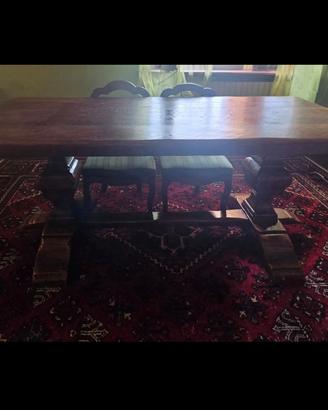 Tavolo legno massiccio e 6 sedie