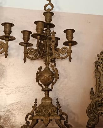 candelabro e orologio vintage barocco/liberty 