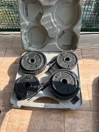 Kit manubri bodybuilding 20 KG in ghisa-decathlon