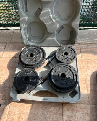 Kit manubri bodybuilding 20 KG in ghisa-decathlon