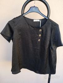 Blusa effetto lucido bottoni gioiello Tg Unica