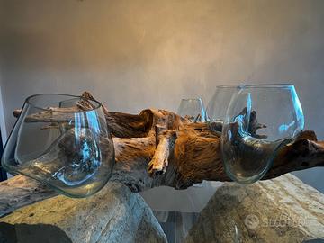 Radice decorativa con 5 vasi in vetro