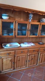 Credenza tavolo 6 sedie cassapanca legno rustico