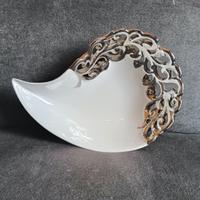 Ciotola svuotatasche, portafrutta ceramica bianco