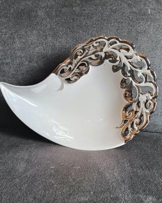 Ciotola svuotatasche, portafrutta ceramica bianco