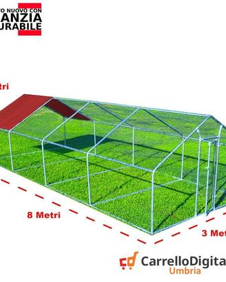Recinto per Galline 3x8m x 2mH-24mq - rosso