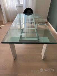 Tavolo vetro allungabile Tonin