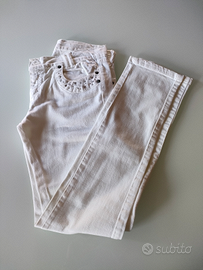 Jeans donna Xetra bianchi con applicazioni mis. 42