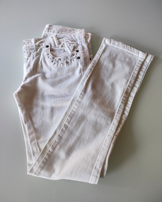 Jeans donna Xetra bianchi con applicazioni mis. 42