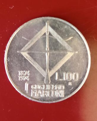 moneta 100 lire 1974 Guglielmo Marconi 