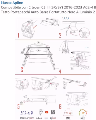 Barre portatutto per Citroen 