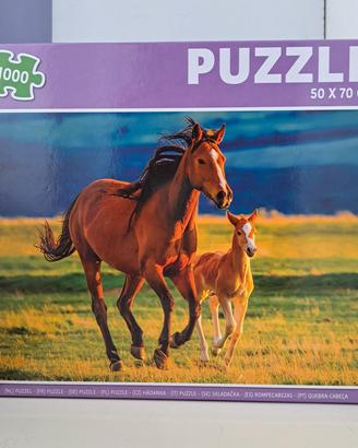 PUZZLE -CAVALLO CON PULEDRO 1000 PZ. NUOVO