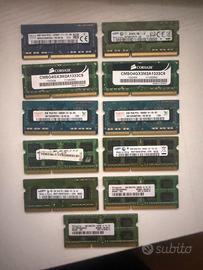 Lotto Memorie RAM DDR3 SODIMM Funzionanti