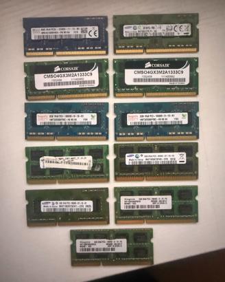 Lotto Memorie RAM DDR3 SODIMM Funzionanti