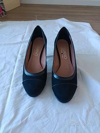 Scarpe tacco nere vera pelle