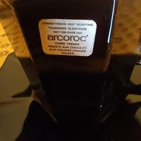 Tazza da thè vintage Arcoroc anni '80 vetro nero