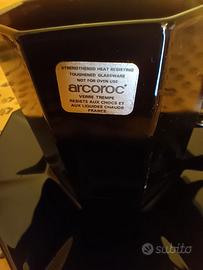 Tazza da thè vintage Arcoroc anni '80 vetro nero