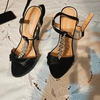 Sandali Neri con Tacco 12 cm cafèNoir