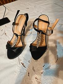 Sandali Neri con Tacco 12 cm cafèNoir