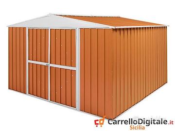 casetta giardino box lamiera 360x345 legno chiaro