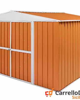 casetta giardino box lamiera 360x345 legno chiaro
