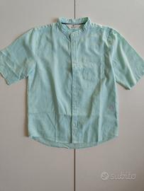 camicia lino verde acqua