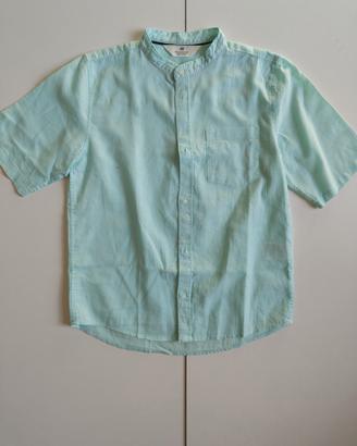 camicia lino verde acqua
