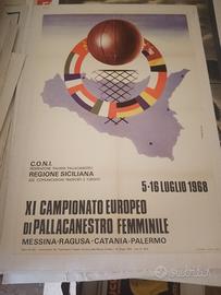 manifesto poster pubblicitario pallacanestro 1968