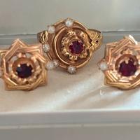 Orecchino + anello in oro 12kt 500/1000