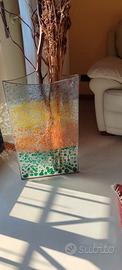 Vaso vetro granigliato handmade