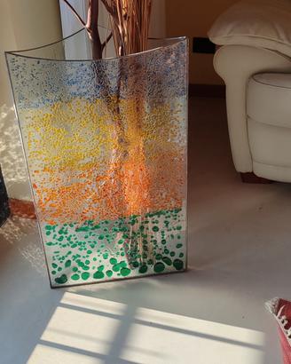 Vaso vetro granigliato handmade