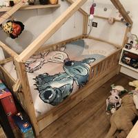 Letto capanna in legno massello Mon Lit Cabane