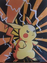 Pikachu acrilico su tela dipinto  a mano