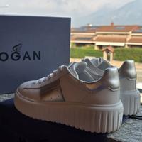 Hogan H-Stripe Bianche/Argento N.38 - Come nuove