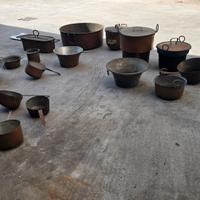 LOTTO 20 pz Antiche pentole in rame vintage 62kg