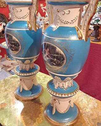 Coppia di Vasi Veneziani in porcellana da 70cm