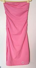 Vestito rosa a fascia arricciato SHEIN Petite S
