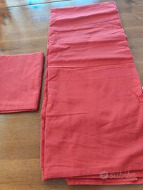 lenzuolo rosso letto singolo con federa 