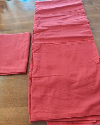 lenzuolo rosso letto singolo con federa 