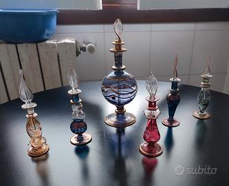 Set di 6 boccette da profumo in vetro soffiato