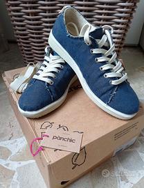 Scarpe Panchic donna num 39 lino blu con scatola