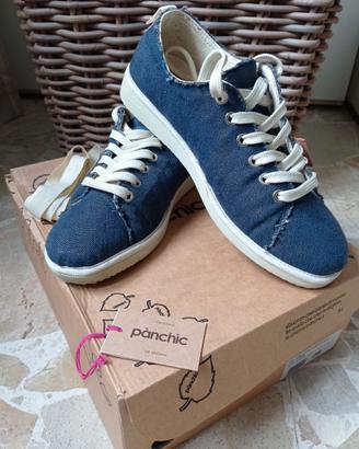 Scarpe Panchic donna num 39 lino blu con scatola