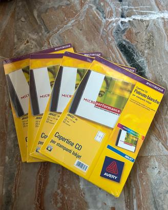 4 Copertine CD Avery J8432-25 per stampanti Inkjet
