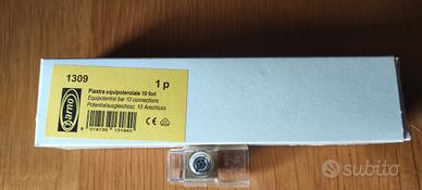 Piastra Equipotenziale 10 fori + Morsetto Unip. 35