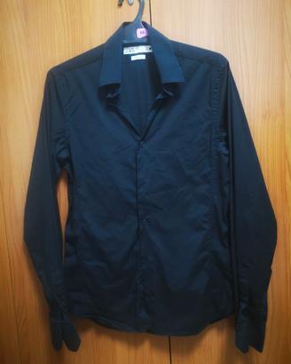 Camicia uomo nera Zara Superslim fit
