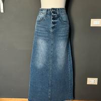 Gonna lunga in denim vita alta con spacco