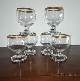 Servizio di bicchieri brandy in cristallo per 6