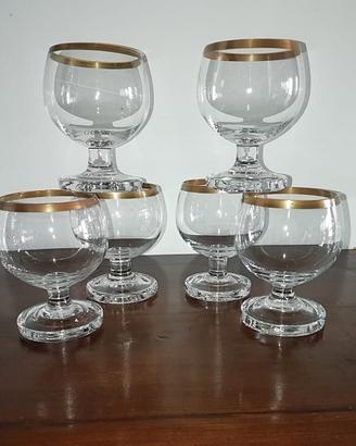 Servizio di bicchieri brandy in cristallo per 6