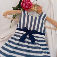 abito elegante bambina 24 mesi righe bianco blu 