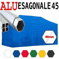 Gazebo 6x3 alluminio blu pieghevole pvc tendone
